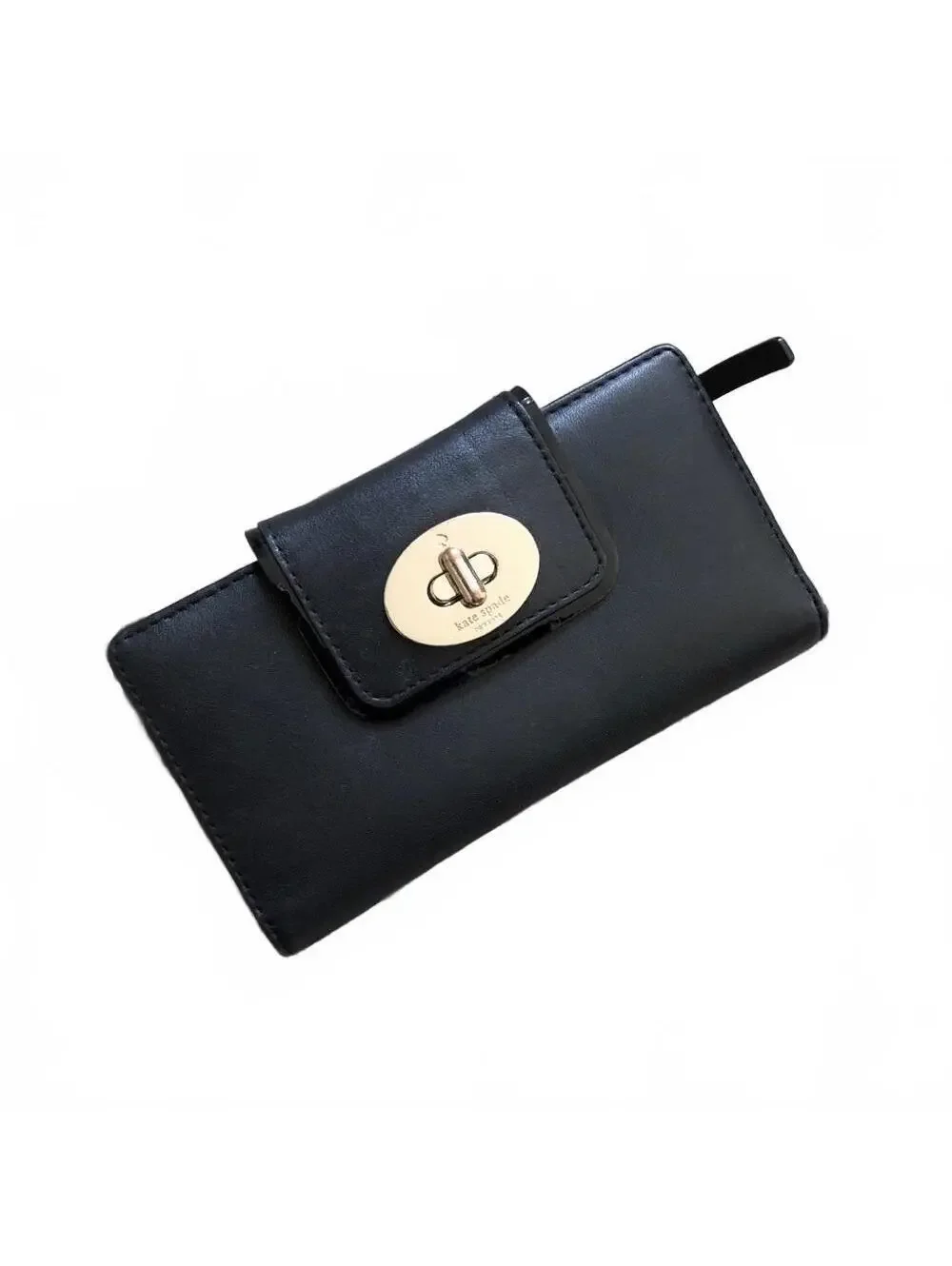 Kate Spade New York Hampton Road Stacy Wallet Turnlock Leather Black 6